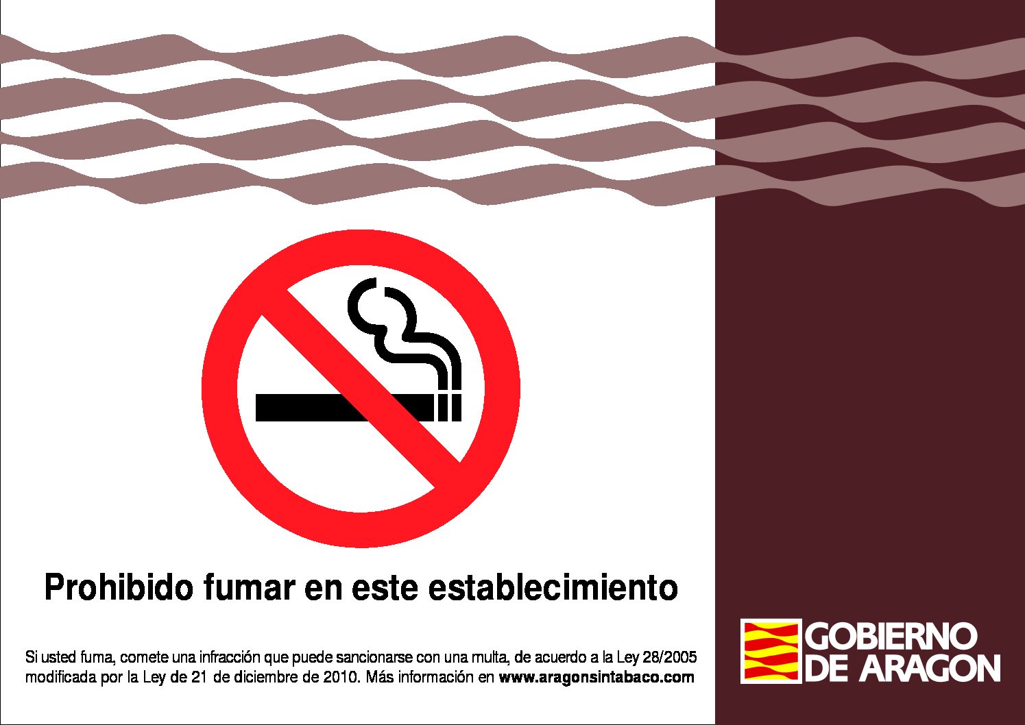 Cartel prohibido fumar - Asezar Asociacion de Tabacos